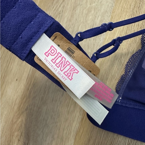 NWT PINK Victoria's Secret Women's Lace Bralette - Blue - Picture 4 of 6